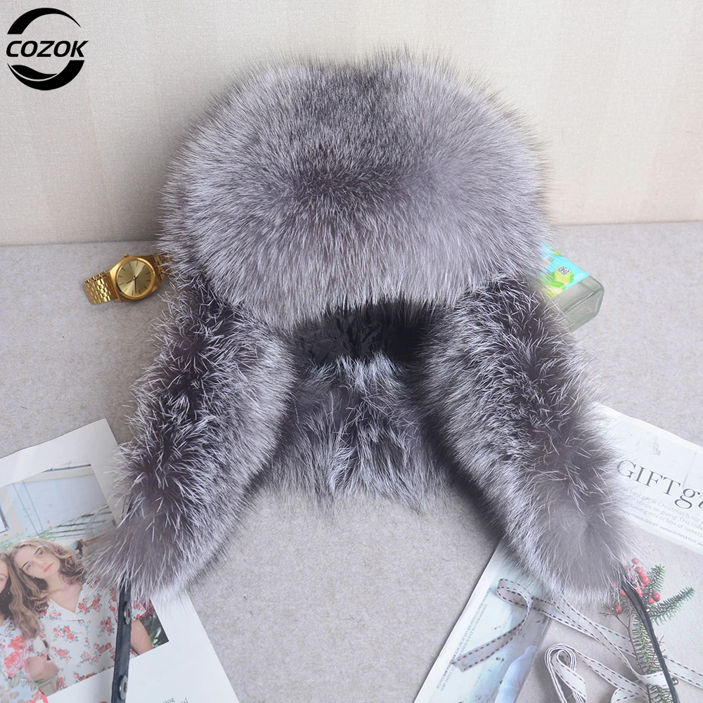Unisex Outdoor Windproof Winter Natural Real Fox Fur Bombers Hats Quality Raccoon Fur Cap Man Luxury Real Sheepskin Leather Hat
Unisex Outdoor Windproof Winter Natural Real Fox Fur Bombers Hats Quality Raccoon Fur Cap Man Luxury Real Sheepskin Leather Hat