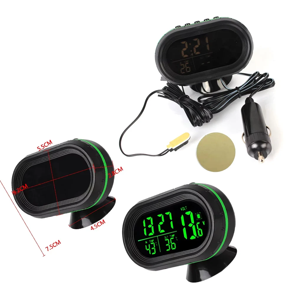 Car LCD Digital Display Clock 3 in 1 Thermometer Clock Voltmeter Freeze Alert Self-Adhesive Car-Styling Green Orange Backlight
Car LCD Digital Display Clock 3 in 1 Thermometer Clock Voltmeter Freeze Alert Self-Adhesive Car-Styling Green Orange Backlight