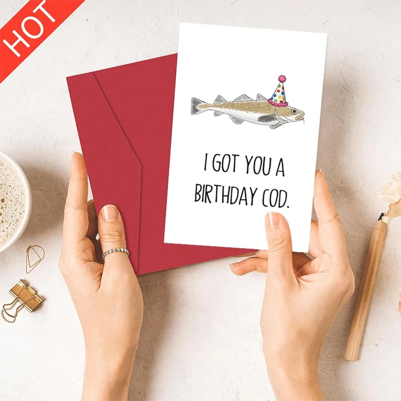 Funny Birthday Cod Greeting Card, Hilarious Fish Themed Birthday Card for Friends Family
Funny Birthday Cod Greeting Card, Hilarious Fish Themed Birthday Card for Friends Family