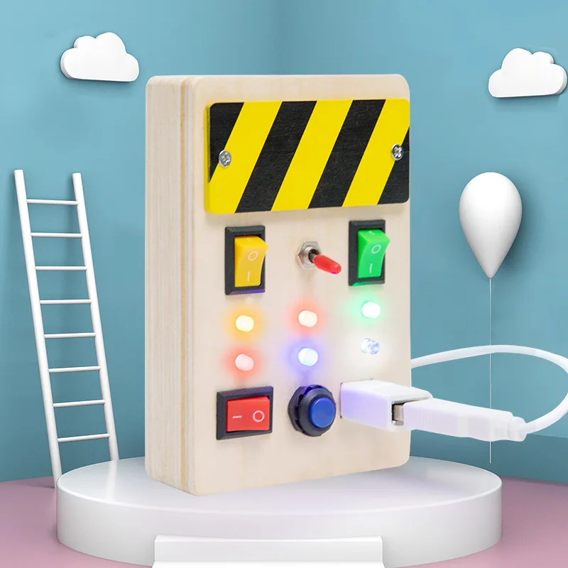 Игрушка Монтессори для занятой доски, деревянная сенсорная игрушка со светодиодными фотокнопками, Подключаемая проволока, детские игрушки для малышей по методу Монтессори
Игрушка Монтессори для занятой доски, деревянная сенсорная игрушка со светодиодными фотокнопками, Подключаемая проволока, детские игрушки для малышей по методу Монтессори