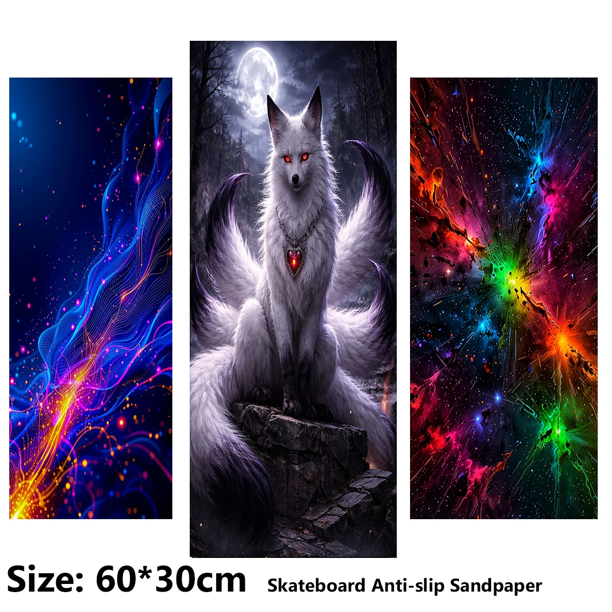 ElecStric Scooter Anti-slip Sticker Sandpaper Skateboard Grip Tape Sheet 60*30cm Nebula Fluid Nine-tailed Fox Pattern
ElecStric Scooter Anti-slip Sticker Sandpaper Skateboard Grip Tape Sheet 60*30cm Nebula Fluid Nine-tailed Fox Pattern