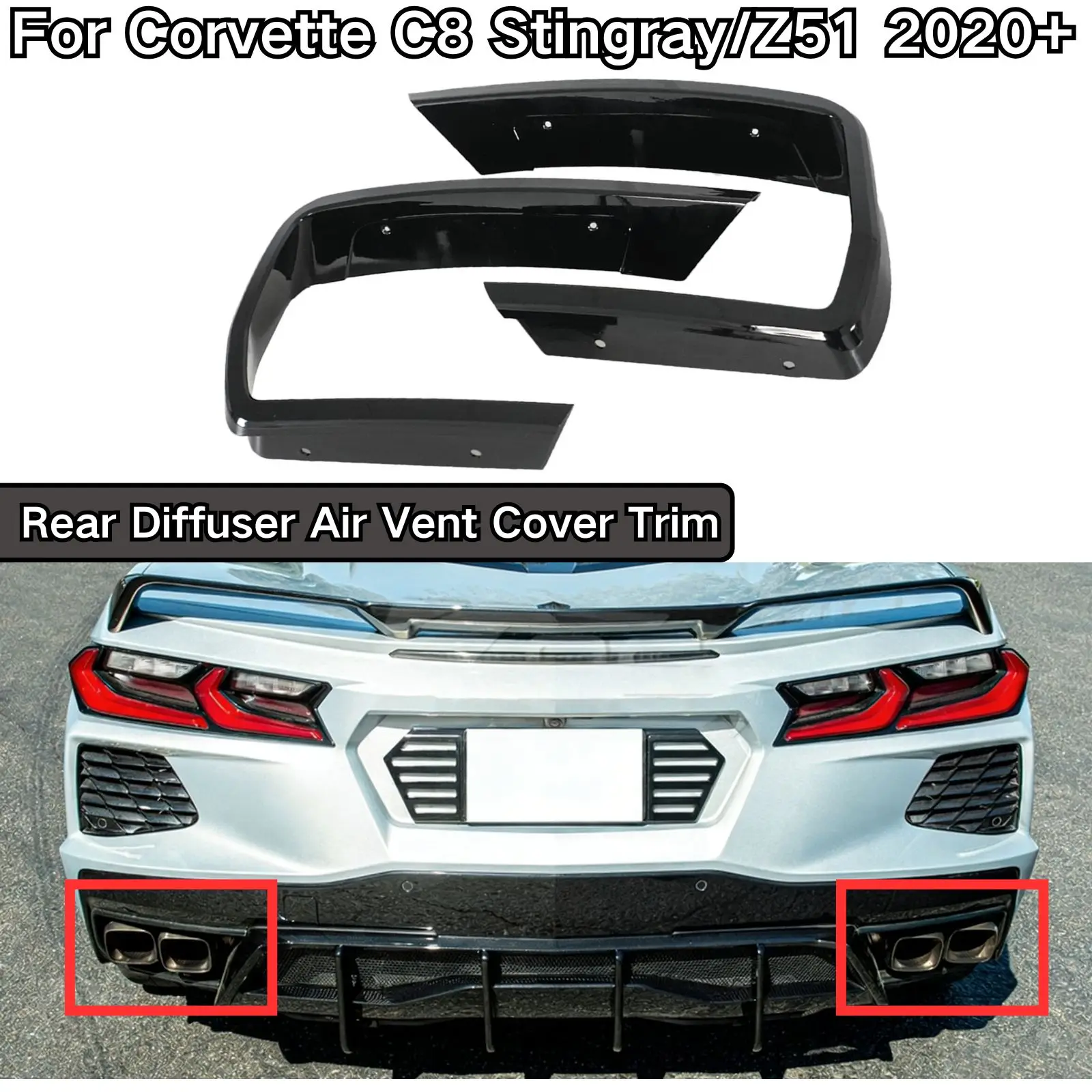 Для Corvette C8 Stingray/Z51 2020+ Накладка на задний диффузор с воздуховодом, матовая черная, под карбон, глянцевая черная, аксессуары
Для Corvette C8 Stingray/Z51 2020+ Накладка на задний диффузор с воздуховодом, матовая черная, под карбон, глянцевая черная, аксессуары