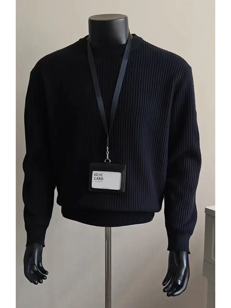 Men's Bla Stripe Knitwear round Ne Sweater Autumn Winter Heavyweight Vintage Vertical Strip Base Layer Woolen irt
Men's Bla Stripe Knitwear round Ne Sweater Autumn Winter Heavyweight Vintage Vertical Strip Base Layer Woolen irt