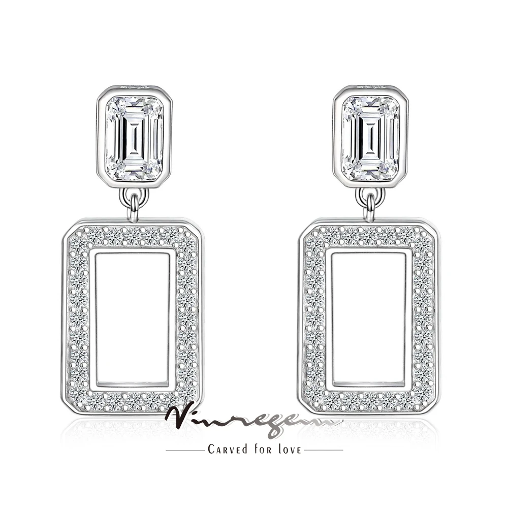 Vinregem 4*6 MM Emerald Cut Sapphire High Carbon Diamond Gemstone Drop Earrings Studs 925 Sterling Silver Fine Jewelry Wholesale
Vinregem 4*6 MM Emerald Cut Sapphire High Carbon Diamond Gemstone Drop Earrings Studs 925 Sterling Silver Fine Jewelry Wholesale