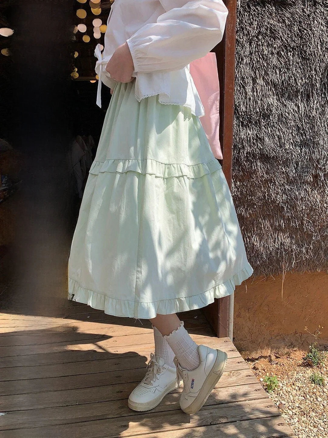 Lush Loose A-Line Skirt with Ruffle Trim Half-length Women's Style Versatile Comfortable Breathable Cotton High-waist Elastic...
Lush Loose A-Line Skirt with Ruffle Trim Half-length Women's Style Versatile Comfortable Breathable Cotton High-waist Elastic...