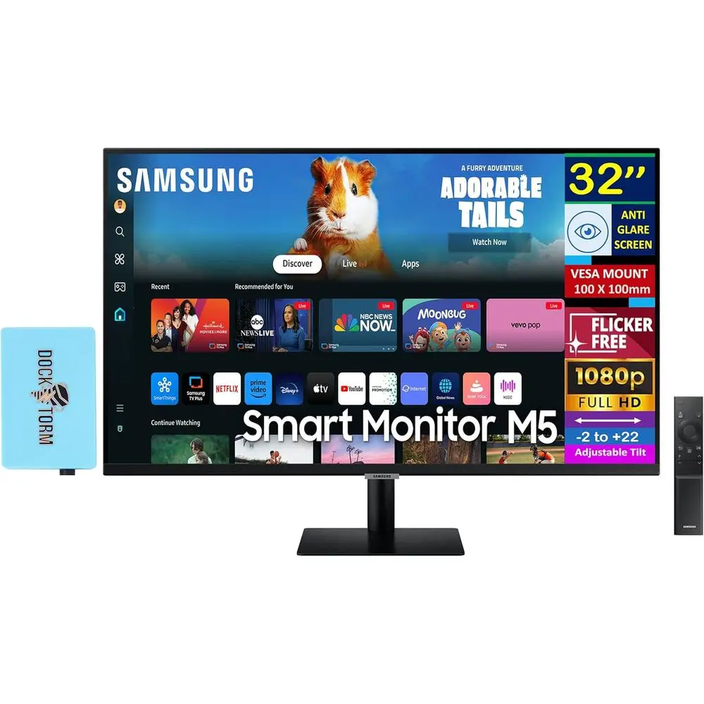 32" Smart M5 (M50D) HD VA Monitor with HDR10, 4ms Response Time, Anti Glare, licker ree, VESA Mount (100mm), HDMI & Dockztorm US
32" Smart M5 (M50D) HD VA Monitor with HDR10, 4ms Response Time, Anti Glare, licker ree, VESA Mount (100mm), HDMI & Dockztorm US