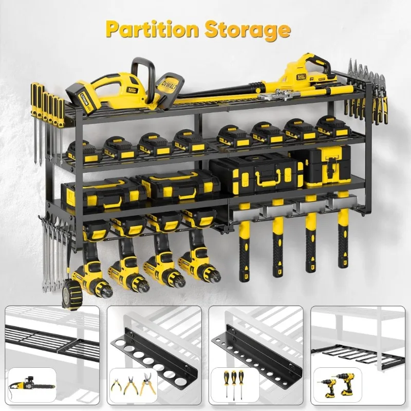 Heavy Duty Wall Mount Power Tool Organizer 4 Layer Shelf with Drill Holder Garage Storage
Heavy Duty Wall Mount Power Tool Organizer 4 Layer Shelf with Drill Holder Garage Storage
