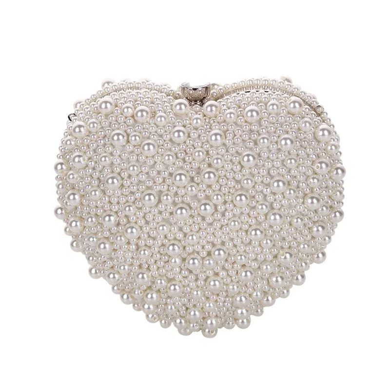 Women's Korean Japanese Style Pearl Heart Shaped Evening Clutch with Chain Strap Crossbody Shoulder Bag for Party Wedding
Women's Korean Japanese Style Pearl Heart Shaped Evening Clutch with Chain Strap Crossbody Shoulder Bag for Party Wedding