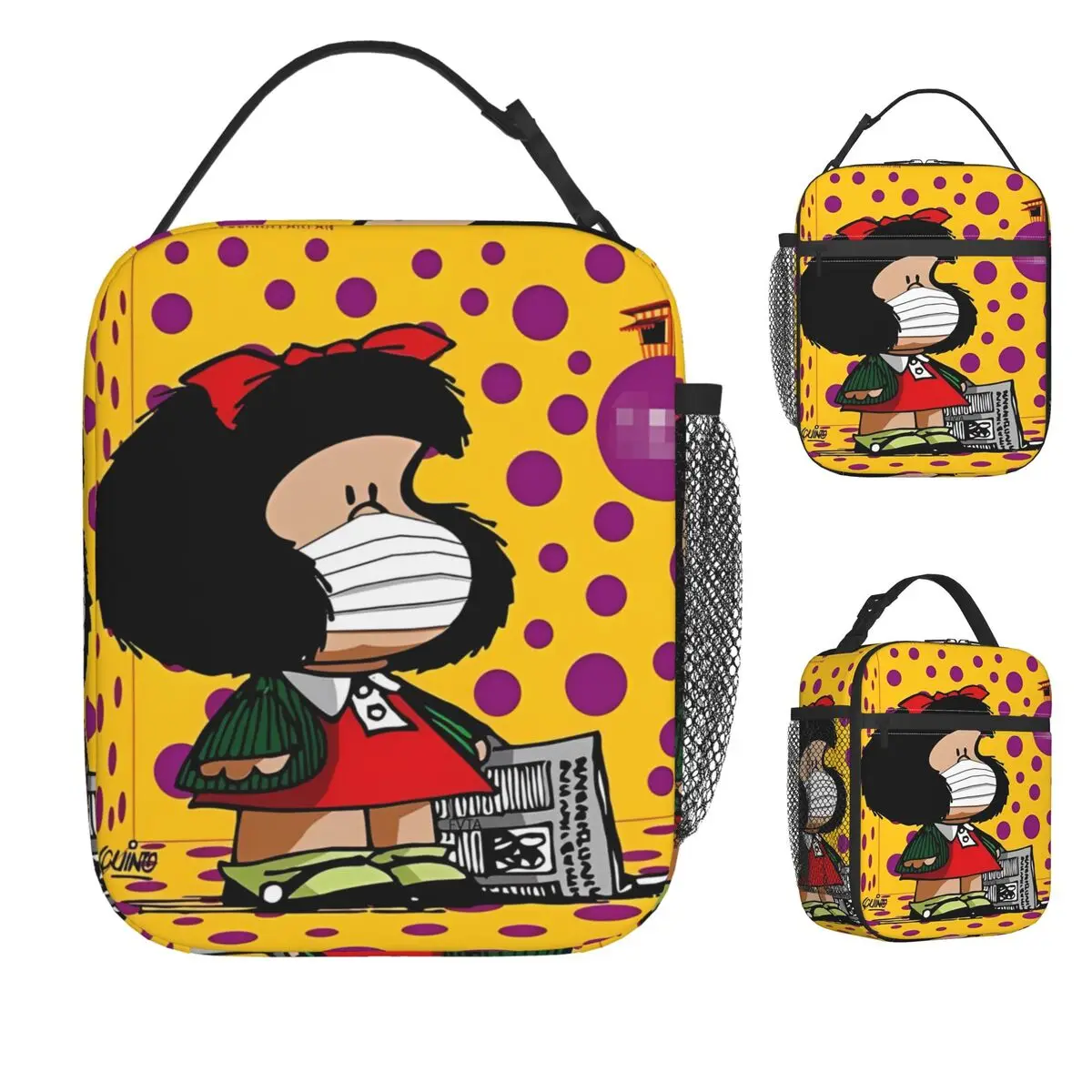 Mafalda Comic Cartoon Kawaii Lunch Bag Retro Lunch Box Travel Convenient Thermal Lunch Bags Designer Cooler Bag
Mafalda Comic Cartoon Kawaii Lunch Bag Retro Lunch Box Travel Convenient Thermal Lunch Bags Designer Cooler Bag
