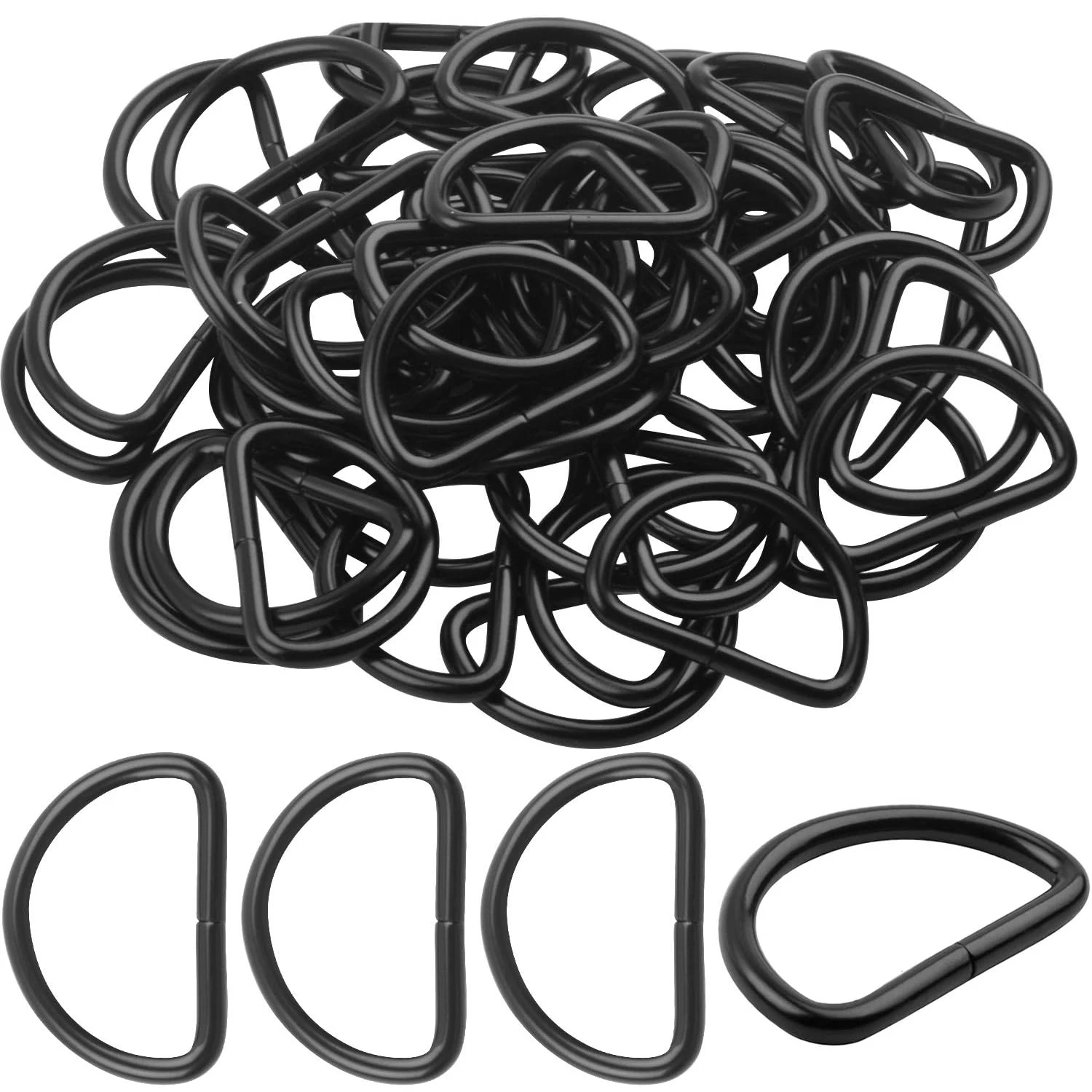 50 Pieces 25mm Metal D Rings Buckles for Straps Ties Belts Bags, Black
50 Pieces 25mm Metal D Rings Buckles for Straps Ties Belts Bags, Black