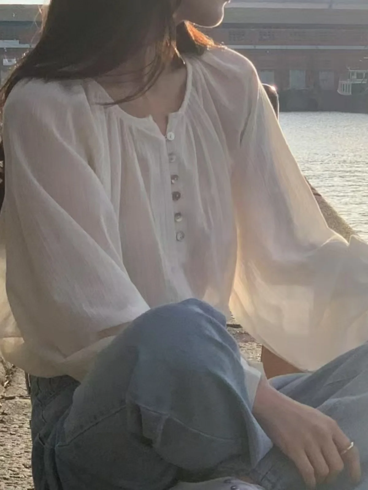 Chic Spring Women's Long Sve Loose Fit Button up round Ne irt Gentle Lazy Sle Faionable Korean Version Casual Wear
Chic Spring Women's Long Sve Loose Fit Button up round Ne irt Gentle Lazy Sle Faionable Korean Version Casual Wear