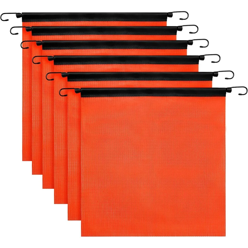 Safety Flag Set 6 Pieces 18 X 18" Bright Orange Mesh Warning Flags With Vinyl Welt, Cord& EZ Hook For Trailer And Car Pilot-N32R
Safety Flag Set 6 Pieces 18 X 18" Bright Orange Mesh Warning Flags With Vinyl Welt, Cord& EZ Hook For Trailer And Car Pilot-N32R