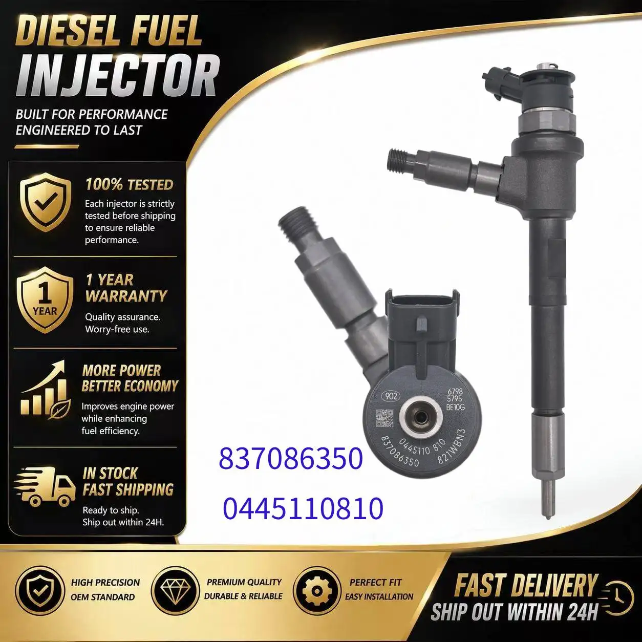0445110810 Fuel Injector 837086350 Injector Nozzle for Foton ISF2.8 ISF3.8 Aumark Aoling Tunland Toano
0445110810 Fuel Injector 837086350 Injector Nozzle for Foton ISF2.8 ISF3.8 Aumark Aoling Tunland Toano