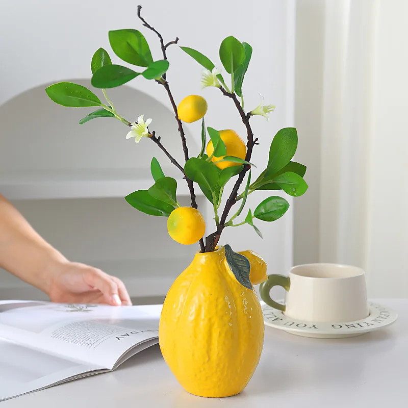 Creative Lemon Ceramic Vase Modern Simple Home Desk Decoration Artificial Flower Decorative Flowers Arrangement Floral Vases
Creative Lemon Ceramic Vase Modern Simple Home Desk Decoration Artificial Flower Decorative Flowers Arrangement Floral Vases