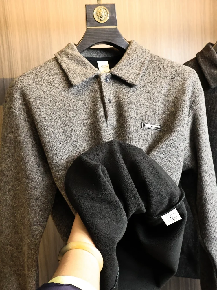 Men's Thickened Fleece Knitted Sweater Stand Collar Shirt Fashion Urban Style Moisture Wicking Long Sleeve Business Casual
Men's Thickened Fleece Knitted Sweater Stand Collar Shirt Fashion Urban Style Moisture Wicking Long Sleeve Business Casual