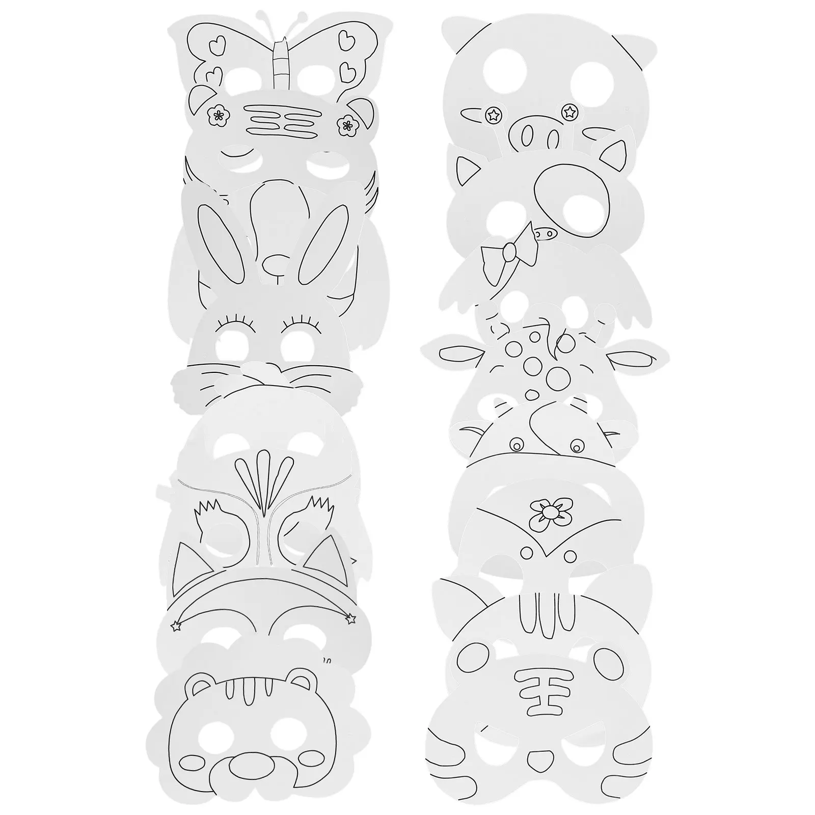 16pcs Children Coloring Masks White Paper Unpainted Masquerade Animal Face Blank Paint Crafts Carnival Cosplay Project
16pcs Children Coloring Masks White Paper Unpainted Masquerade Animal Face Blank Paint Crafts Carnival Cosplay Project