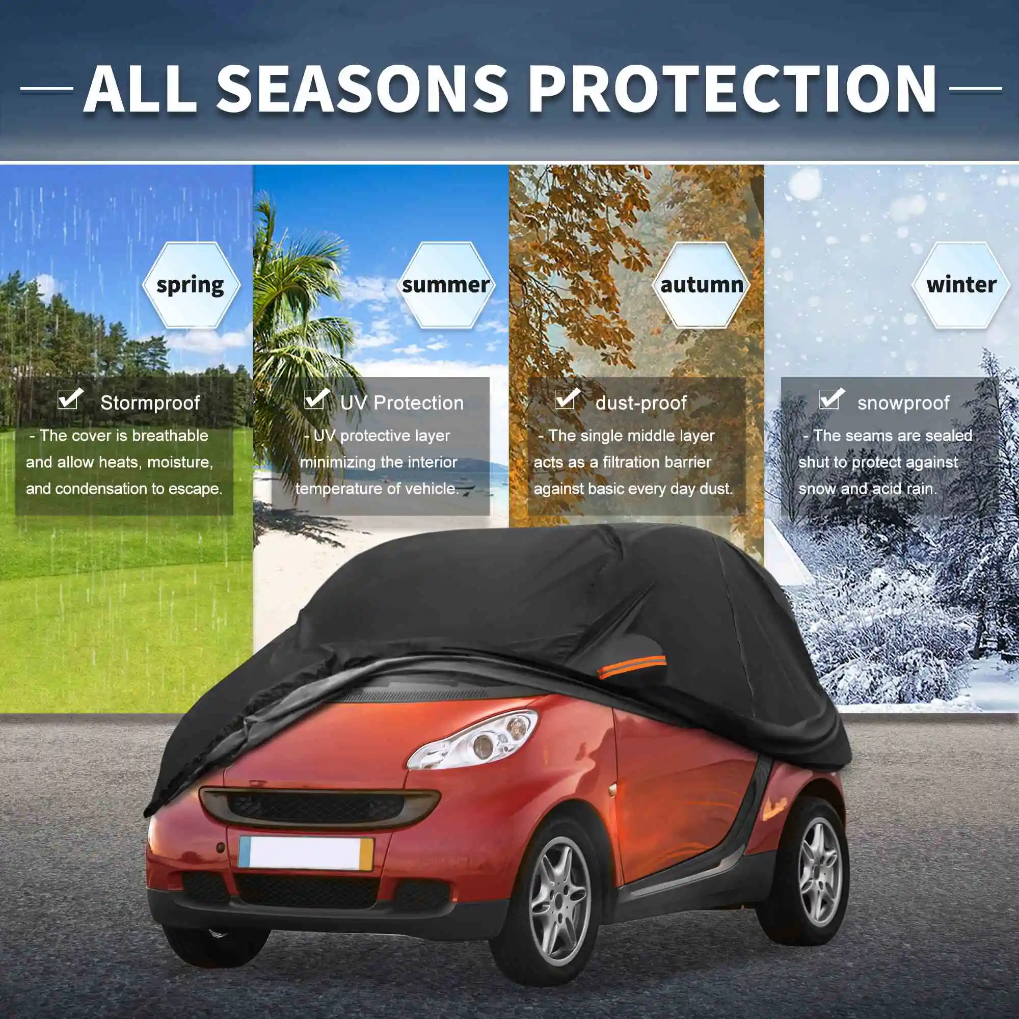 Автомобильный чехол для Smart Fortwo 2007-2022, алюминиевая пленка, уличная водонепроницаемая защита от солнца, дождя, снега, от града с молнией двери водителя
Автомобильный чехол для Smart Fortwo 2007-2022, алюминиевая пленка, уличная водонепроницаемая защита от солнца, дождя, снега, от града с молнией двери водителя