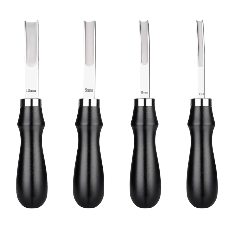 4 Size Leather Edge Bevelers Tool Set, Wide Mouth Skiving Knife With Wooden Handle, For Leather Thinning Cutting Craft
4 Size Leather Edge Bevelers Tool Set, Wide Mouth Skiving Knife With Wooden Handle, For Leather Thinning Cutting Craft