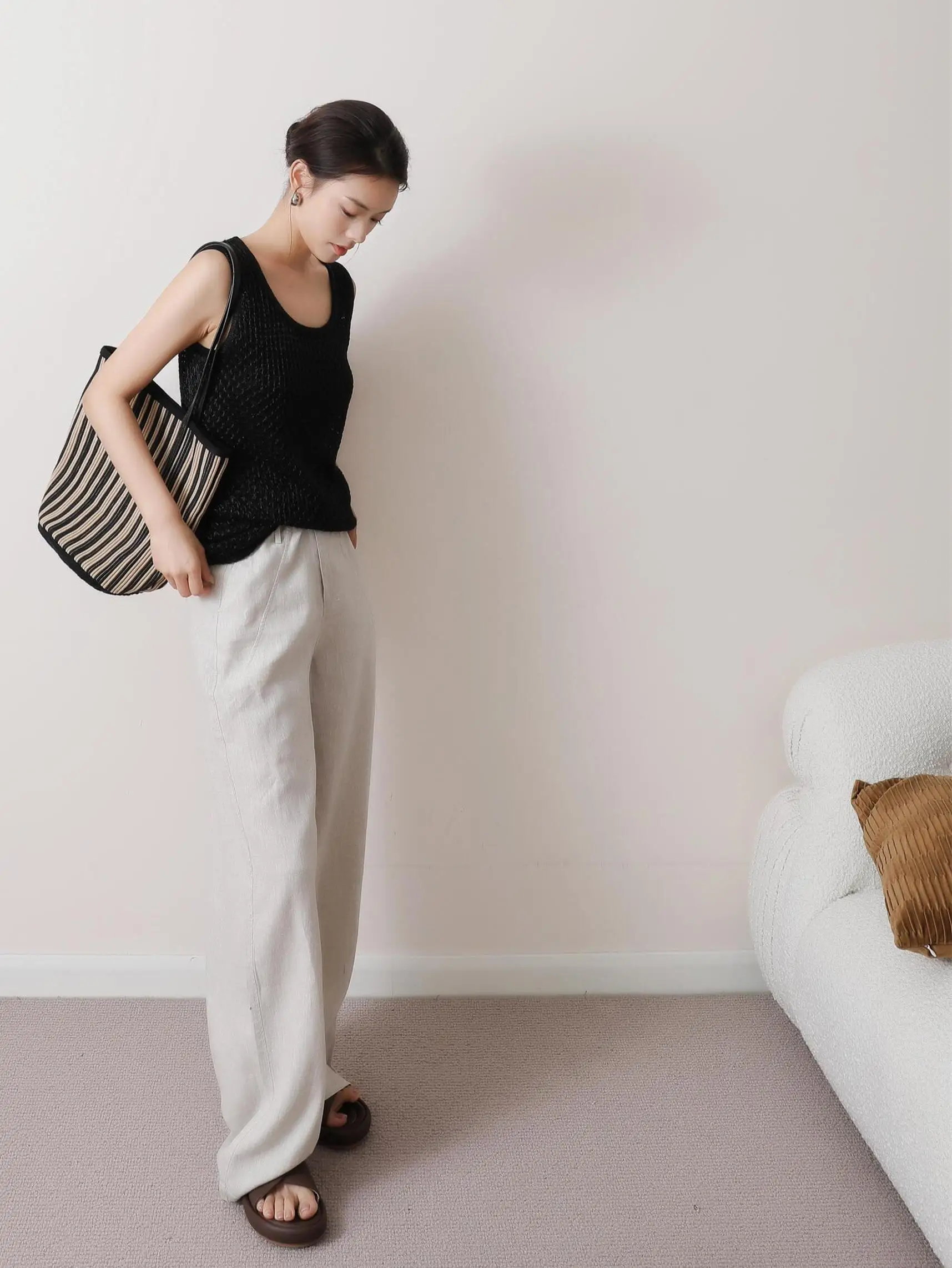 3HLADY Linen Bermuda orts Wide Leg Floor Length Pants with Belt Ladies Casual Trousers Comfortable Loose Fit Summer Wear
3HLADY Linen Bermuda orts Wide Leg Floor Length Pants with Belt Ladies Casual Trousers Comfortable Loose Fit Summer Wear