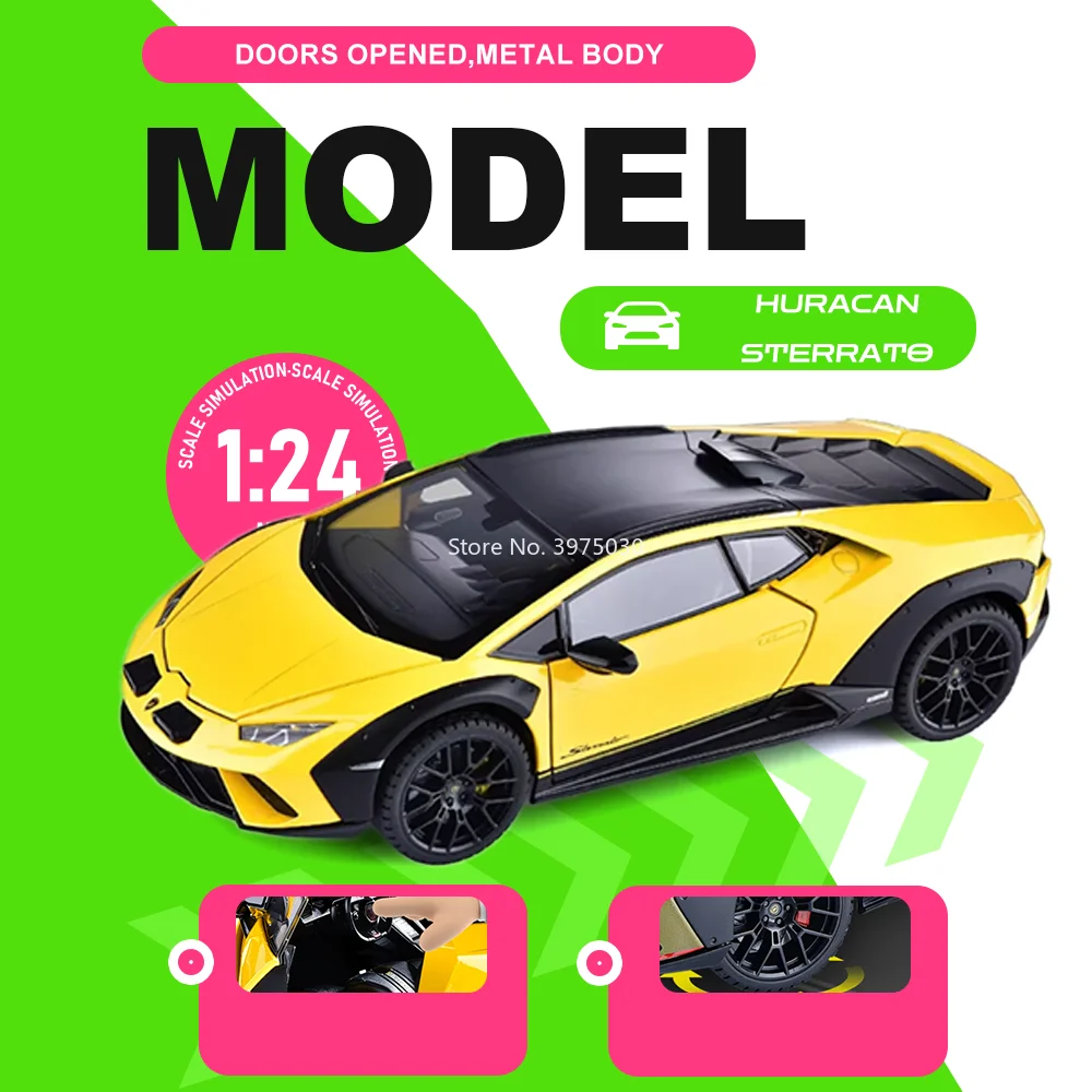 1:24 Scale Huracan Sterrato GT Car Alloy Diecast Model Miniature Toy Doors Opened Shock Absorption Pull Back Cars Colleague Gift
1:24 Scale Huracan Sterrato GT Car Alloy Diecast Model Miniature Toy Doors Opened Shock Absorption Pull Back Cars Colleague Gift