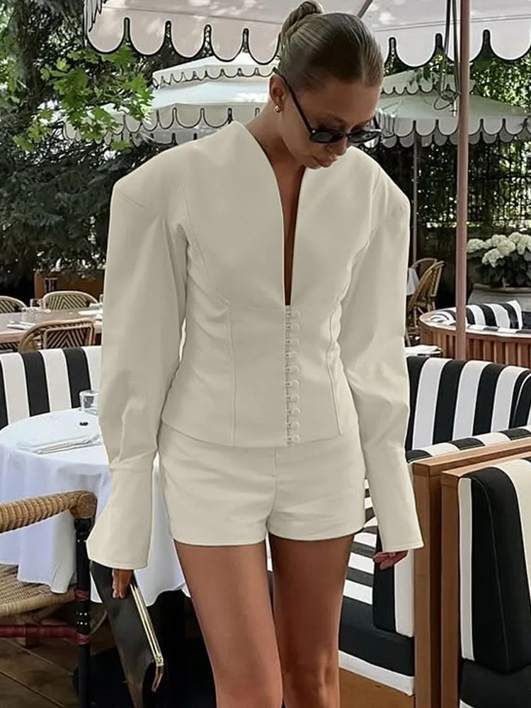 MCDV модный однобортный пиджак и шорты, комплект женского пиджака с v-образным вырезом на талии, пальто, шорты, элегантная уличная одежда из 2 предметов
MCDV модный однобортный пиджак и шорты, комплект женского пиджака с v-образным вырезом на талии, пальто, шорты, элегантная уличная одежда из 2 предметов