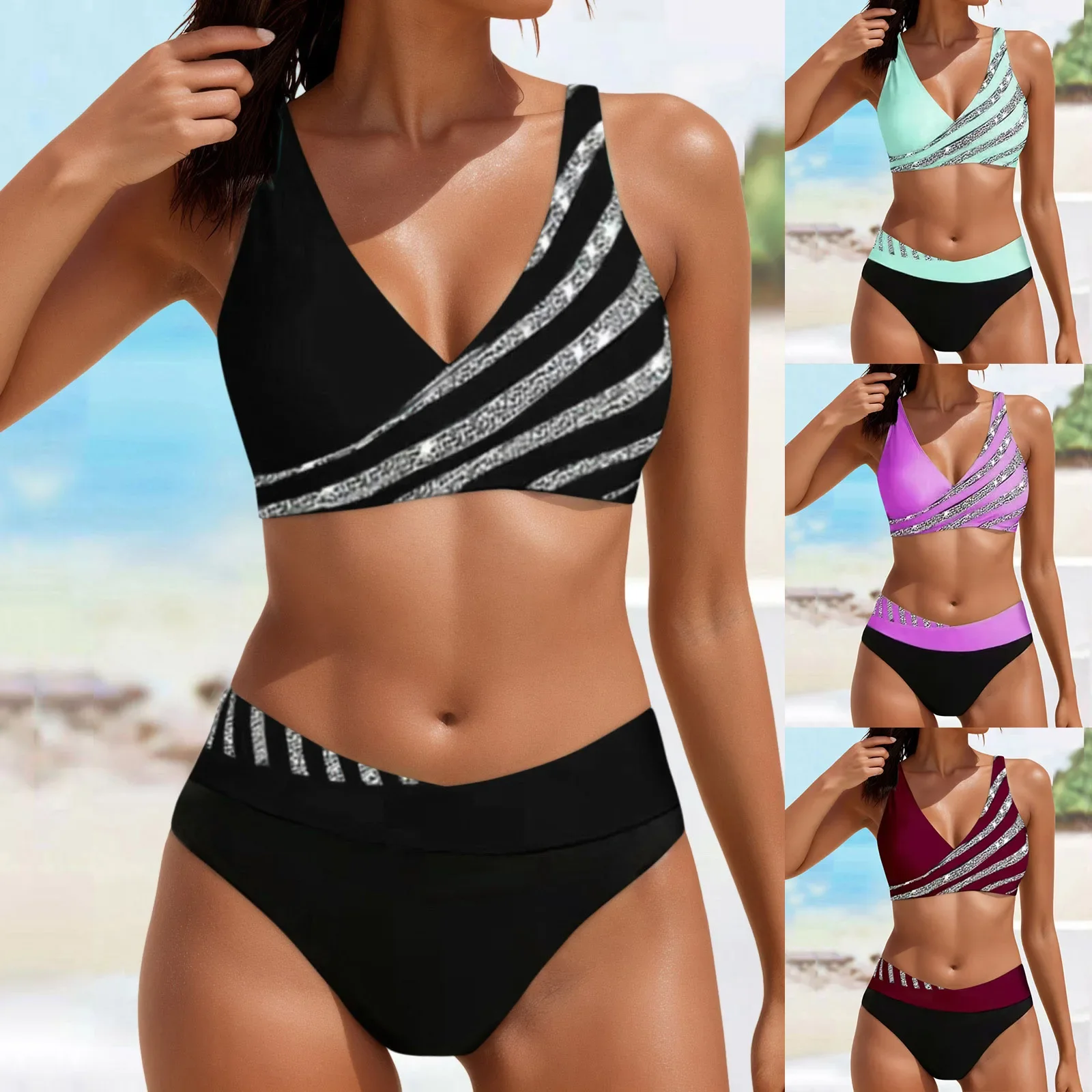 beach outfits women Women High Waisted Bikini Sexy Push Up Two Piece Swimsuits Vintage Swimsuit Two Piece Retro bathing suit
beach outfits women Women High Waisted Bikini Sexy Push Up Two Piece Swimsuits Vintage Swimsuit Two Piece Retro bathing suit