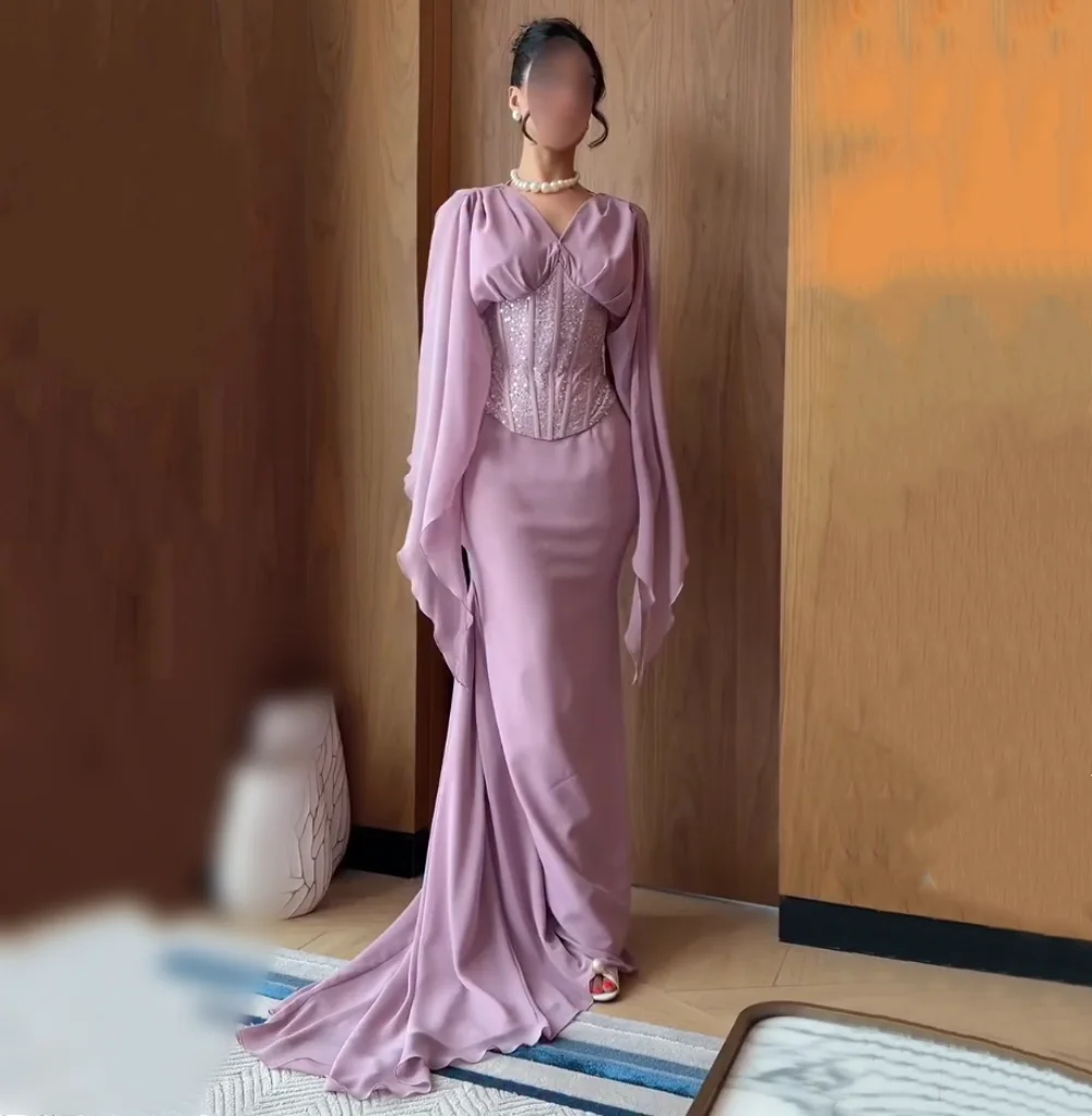 Customized Elegant Formal Evening Gowns V-neck High Quality Trumpet Long Dresses Elegant Party Wedding Guest Dress
Customized Elegant Formal Evening Gowns V-neck High Quality Trumpet Long Dresses Elegant Party Wedding Guest Dress