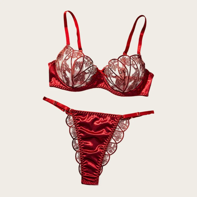 Lingerie Ultra Sexy Mesh Splicing Female Underwear Romantic Erotic Lingerie Luxury Intimate Sexy Adult Burgundy Bra Panties Sets
Lingerie Ultra Sexy Mesh Splicing Female Underwear Romantic Erotic Lingerie Luxury Intimate Sexy Adult Burgundy Bra Panties Sets