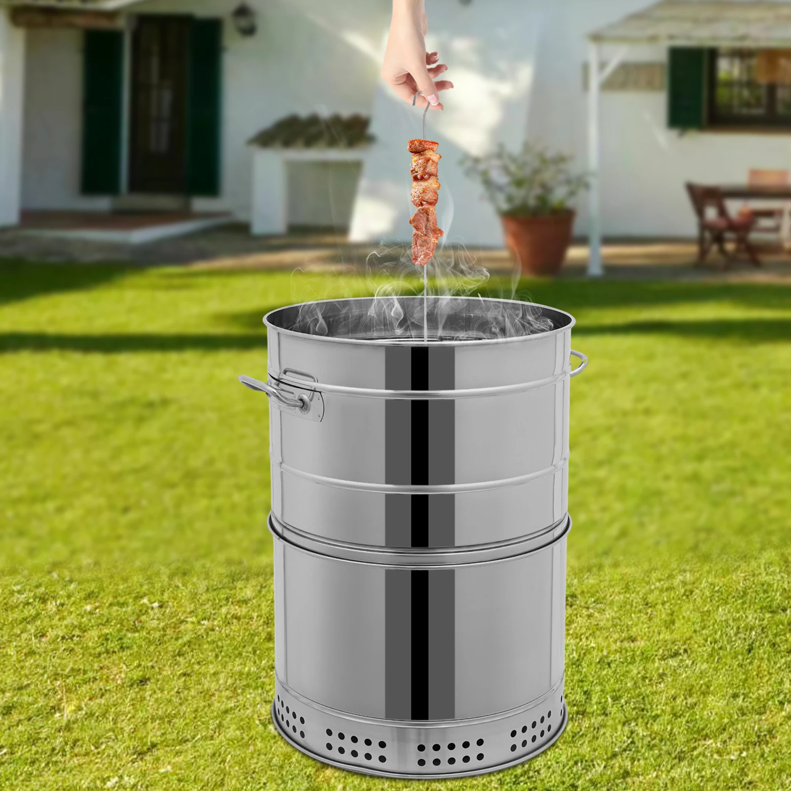 Large Portable Charcoal Grills, Stainless Charcoal BBQ Grill Barrel 360° Smokeless Outdoor Barbecue Grill for Outdoor Cooking
Large Portable Charcoal Grills, Stainless Charcoal BBQ Grill Barrel 360° Smokeless Outdoor Barbecue Grill for Outdoor Cooking