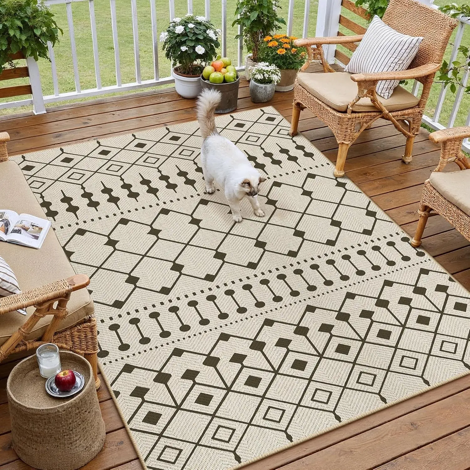 3x5 Outdoor Rug Black/Beige Linen-Look Fabric Boho Area Rug High Traffic Stain Resistant Easy Clean Durable Rugs for Indoor/O
3x5 Outdoor Rug Black/Beige Linen-Look Fabric Boho Area Rug High Traffic Stain Resistant Easy Clean Durable Rugs for Indoor/O