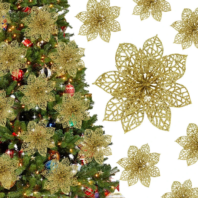 5/10pcs 14cm Glitter Artificial Christmas Flowers Christmas Tree Decoration For Home Fake Flowers Xmas Ornament New Year Decor
5/10pcs 14cm Glitter Artificial Christmas Flowers Christmas Tree Decoration For Home Fake Flowers Xmas Ornament New Year Decor