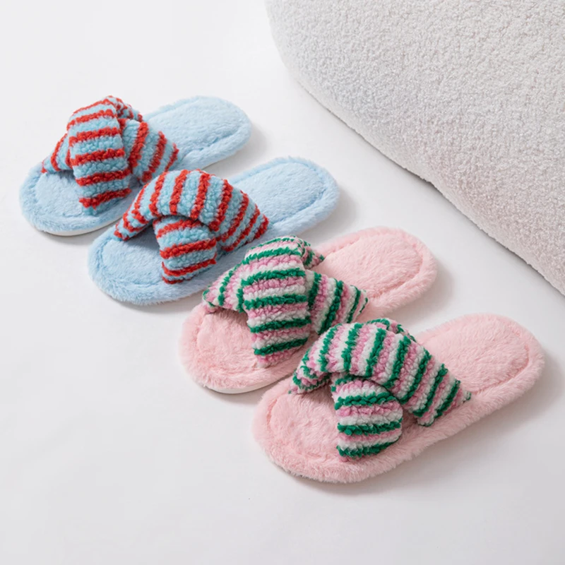 Stripe Colourful Fluffy Women Slippers Home Autumn Winter Plush Luxury Designer Shoes Girls New Indoor Fuzzy Fur Slides Non-Slip
Stripe Colourful Fluffy Women Slippers Home Autumn Winter Plush Luxury Designer Shoes Girls New Indoor Fuzzy Fur Slides Non-Slip