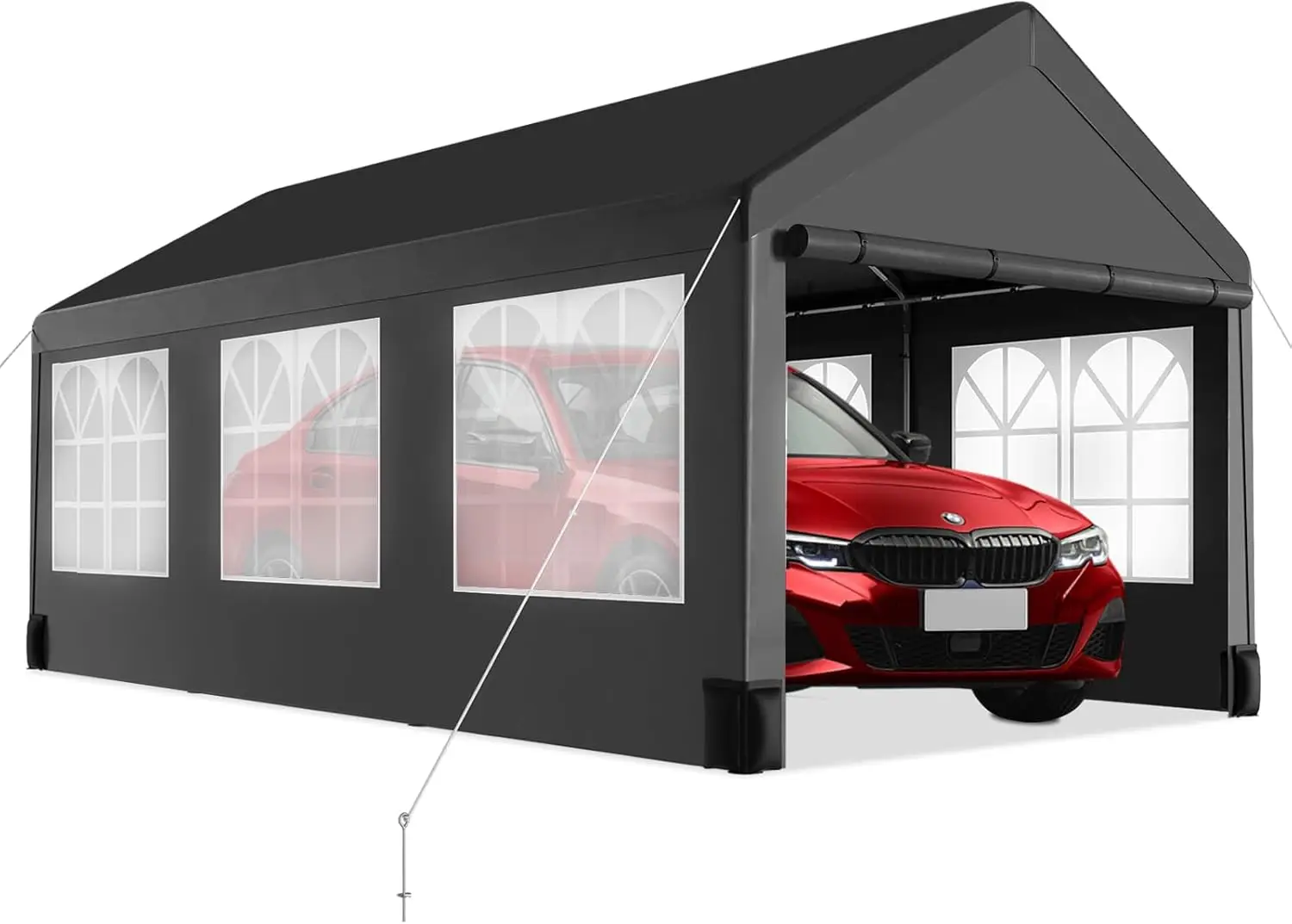 12 * 20 Heavy Duty Carport Canopy, Portable Car Tent Garage With 6 Roll-Up Windows And All-Season Tarp Cover, Metal Roof & 4
12 * 20 Heavy Duty Carport Canopy, Portable Car Tent Garage With 6 Roll-Up Windows And All-Season Tarp Cover, Metal Roof & 4