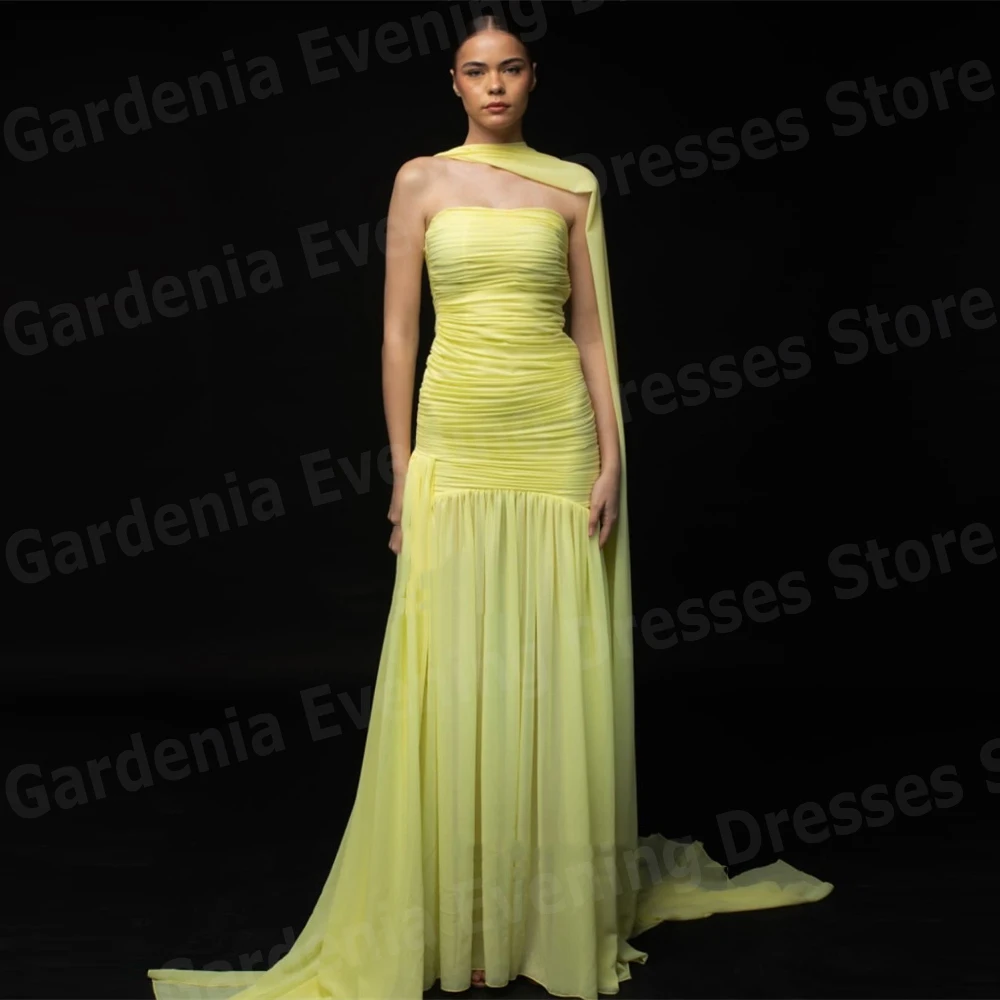 Simple Mermaid Women's Evening Dresses Strapless Prom Gowns Customized Vestidos De Fiesta Sleeveless Vestido De Gala Noche Mujer
Simple Mermaid Women's Evening Dresses Strapless Prom Gowns Customized Vestidos De Fiesta Sleeveless Vestido De Gala Noche Mujer