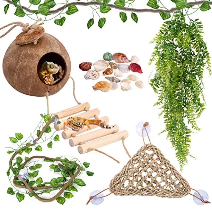【Spot goods】20 Packs Lizard Tank Accessories Including Reptiles Hanging Plants Artificial Bendable Climbing Vines Hammock Shell
【Spot goods】20 Packs Lizard Tank Accessories Including Reptiles Hanging Plants Artificial Bendable Climbing Vines Hammock Shell