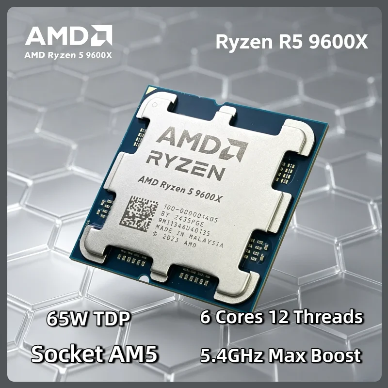 6 Core 12 Thread AMD Ryzen 5 9600X 5.4GHz L3 32M DDR5 4NM Processor New 65W Socket AM5 for Enthusiast Desktop Build
6 Core 12 Thread AMD Ryzen 5 9600X 5.4GHz L3 32M DDR5 4NM Processor New 65W Socket AM5 for Enthusiast Desktop Build