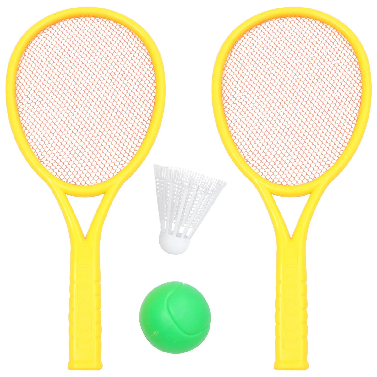 1 Set/4pcs Plastic Tennis Racket Set Outdoor Sports Tennis Racquet Set Parent- Educational Badminton Tennis Racket Set (2pc