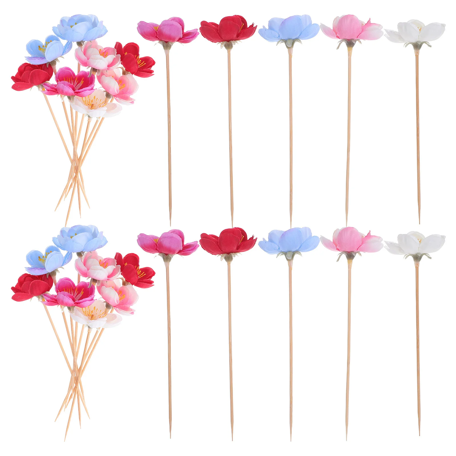 100Pcs Plum Peach Blossom Food Picks Realistic Floral Decorative Sticks for Party Fruit Dessert Cocktail Skewers
100Pcs Plum Peach Blossom Food Picks Realistic Floral Decorative Sticks for Party Fruit Dessert Cocktail Skewers