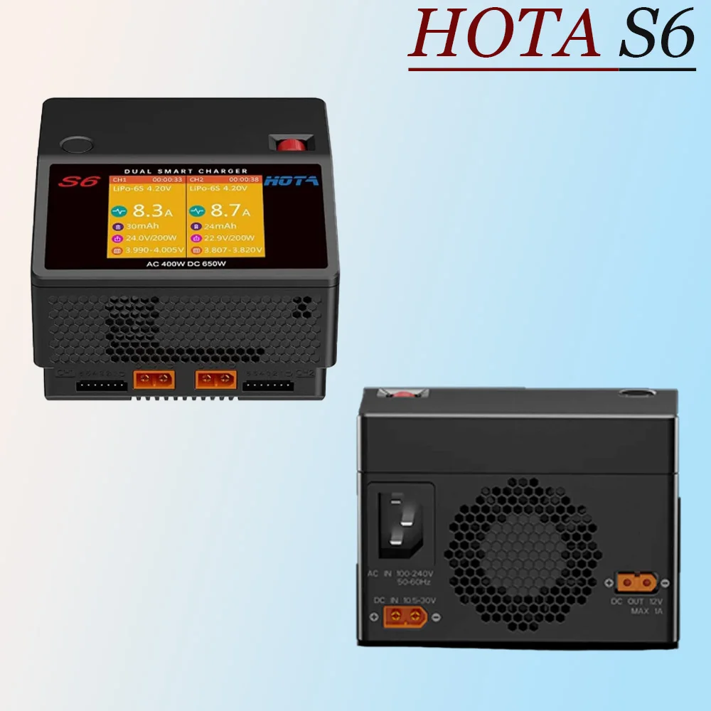 A HOTA S6 15A Dual Channel Smart Ultra Small Size Charger AC400W /DC650W For Lipo LiHV LiFe LiIon NiZn NiCd NiMH Battery
A HOTA S6 15A Dual Channel Smart Ultra Small Size Charger AC400W /DC650W For Lipo LiHV LiFe LiIon NiZn NiCd NiMH Battery
