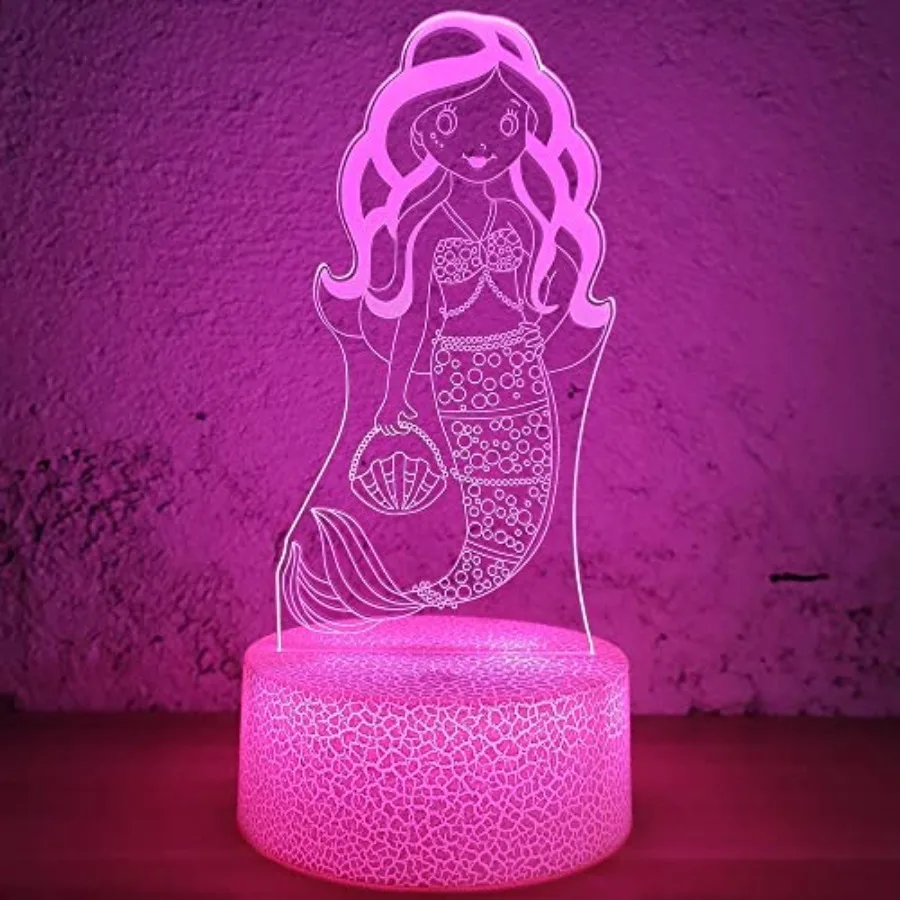 Mermaid Gifts Night Light for Girls, 3D Illusion Lamp with Remote and Smart Touch 16 Colors Dimmable Bedroom Decorations Bedsid
Mermaid Gifts Night Light for Girls, 3D Illusion Lamp with Remote and Smart Touch 16 Colors Dimmable Bedroom Decorations Bedsid