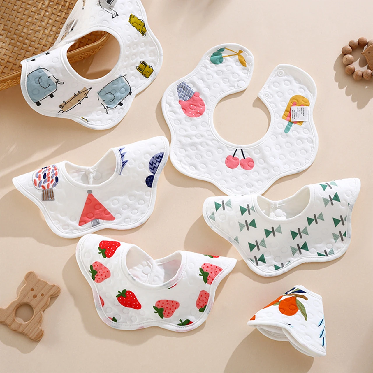 Soft Cotton Baby Bibs Cute Print Toddler Feeding Burp Cloths Petal Shaped Rotated Petal Shaped Rotated 1-3Year Kids Saliva Towel
Soft Cotton Baby Bibs Cute Print Toddler Feeding Burp Cloths Petal Shaped Rotated Petal Shaped Rotated 1-3Year Kids Saliva Towel