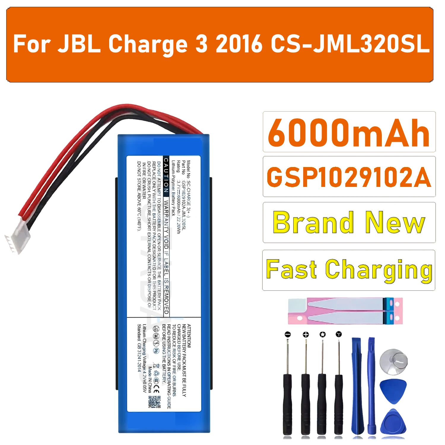 2025 Years EOBATACC New 100% Original Battery JBL GSP1029102A For CHARGE3 2016, Charge 3 2016 Version Batteries + Free Tools
2025 Years EOBATACC New 100% Original Battery JBL GSP1029102A For CHARGE3 2016, Charge 3 2016 Version Batteries + Free Tools