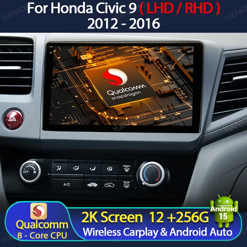 Автомобильное радио Android 15 для Honda Civic 9 2012 2013 2014 2015 Qualcomm Мультимедийный стерео видеоплеер 4G LTE 5G WIFI GPS NAVI QLED
Автомобильное радио Android 15 для Honda Civic 9 2012 2013 2014 2015 Qualcomm Мультимедийный стерео видеоплеер 4G LTE 5G WIFI GPS NAVI QLED