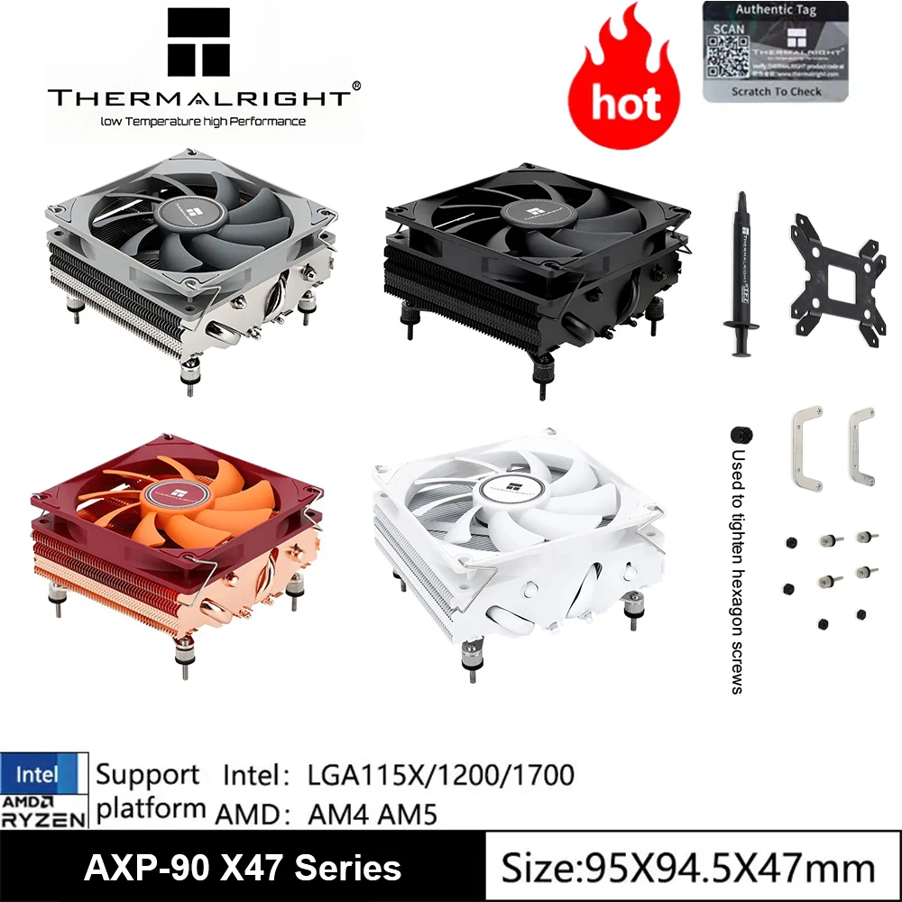 НОВЫЙ радиатор Thermalright AXP90-X47 ITX с воздушным охлаждением, 47 мм, 4 тепловых трубки, процессорный кулер под давлением, поддерживает LGA1700/115X/1200/AM5/AM4
НОВЫЙ радиатор Thermalright AXP90-X47 ITX с воздушным охлаждением, 47 мм, 4 тепловых трубки, процессорный кулер под давлением, поддерживает LGA1700/115X/1200/AM5/AM4