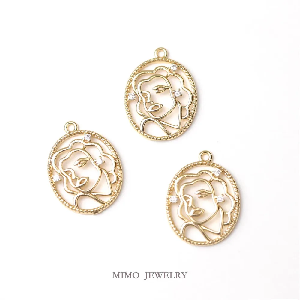 1PCS 19x15mm Copper Gold-plated Micro-inlaid Zircon Hollowed-out Retro Beauty Head Pendant Diy Accessory
1PCS 19x15mm Copper Gold-plated Micro-inlaid Zircon Hollowed-out Retro Beauty Head Pendant Diy Accessory