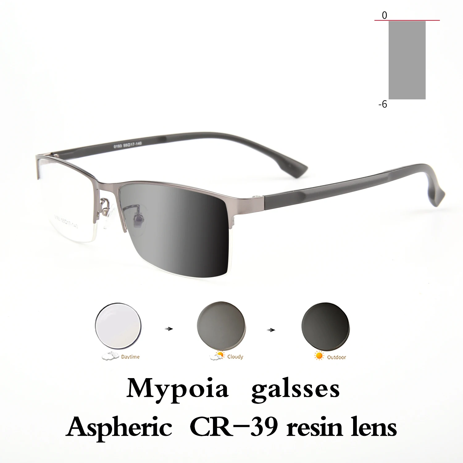 Photochromic Eye Glasses Men Women Myopia Eyeglasses Finished Glasses Students Short Sight Eyewear 0 +0.5 +1 +1.25 +1.5 +1.75 +6
Photochromic Eye Glasses Men Women Myopia Eyeglasses Finished Glasses Students Short Sight Eyewear 0 +0.5 +1 +1.25 +1.5 +1.75 +6