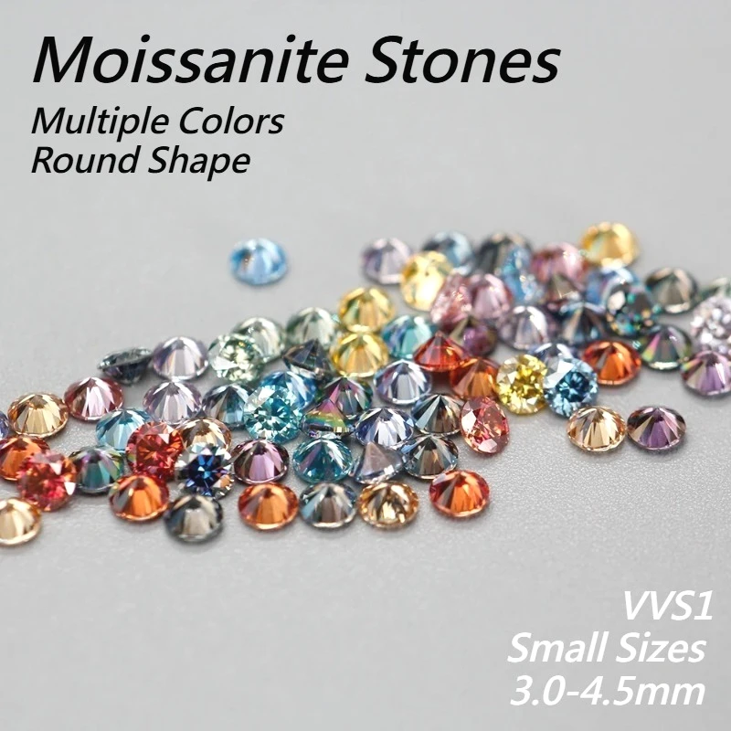 Moissanite Stones Multiple Colors Round Shape Small Sizes 3.0-4.5mm VVS1 Lab Diamonds Gift for Diy Jewelry Making No Certificate
Moissanite Stones Multiple Colors Round Shape Small Sizes 3.0-4.5mm VVS1 Lab Diamonds Gift for Diy Jewelry Making No Certificate