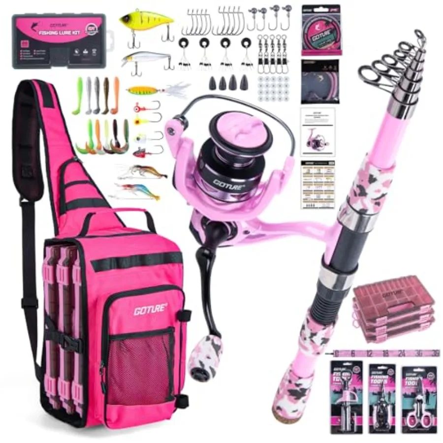 Fishing Kits for Adult, Fishing Pole and Reel Combo, OpenSide Fishing Sling Tackle Storage Bag with 3 Tackle Boxes, Gift for Me
Fishing Kits for Adult, Fishing Pole and Reel Combo, OpenSide Fishing Sling Tackle Storage Bag with 3 Tackle Boxes, Gift for Me