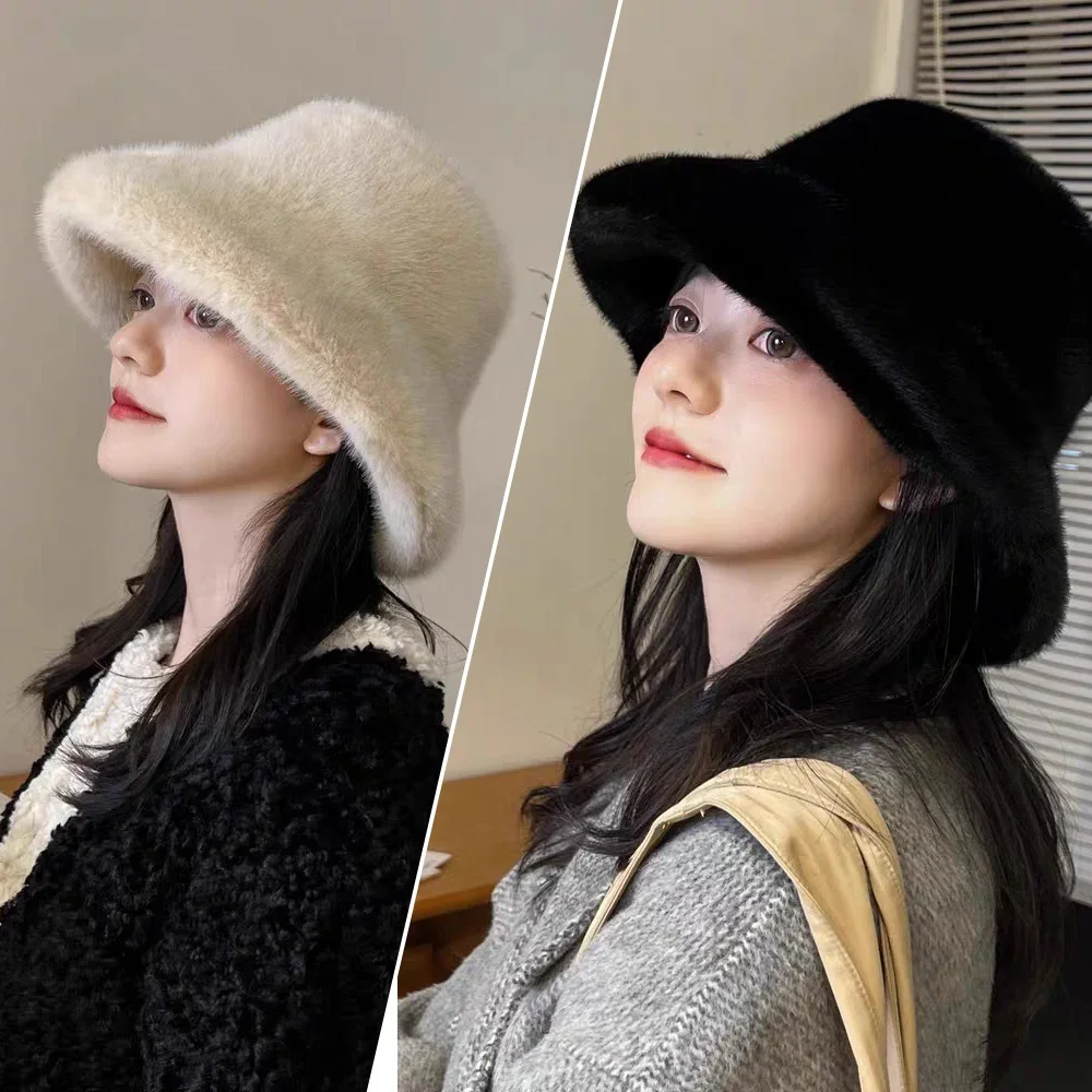 Fluffy Fur Fisherman Hat For Women Winter Plush Ear Protection Cap Windproof Warm Female Panama Caps Solid Fashion Bucket Hat
Fluffy Fur Fisherman Hat For Women Winter Plush Ear Protection Cap Windproof Warm Female Panama Caps Solid Fashion Bucket Hat