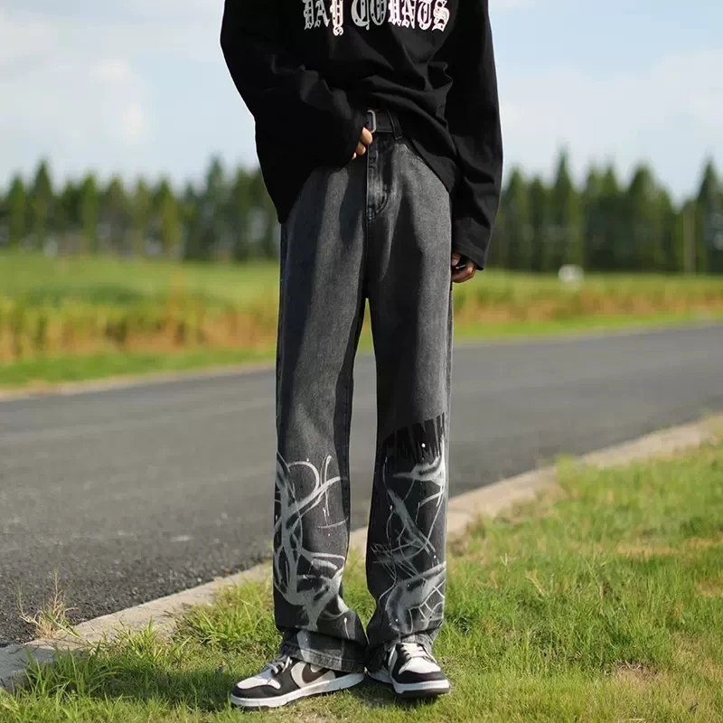 2023 Spring and Autumn New Men's Vintage Straight Jeans Leisure Fashion Printed Pants Couple Street Hip-hop Harajuku Trousers
2023 Spring and Autumn New Men's Vintage Straight Jeans Leisure Fashion Printed Pants Couple Street Hip-hop Harajuku Trousers